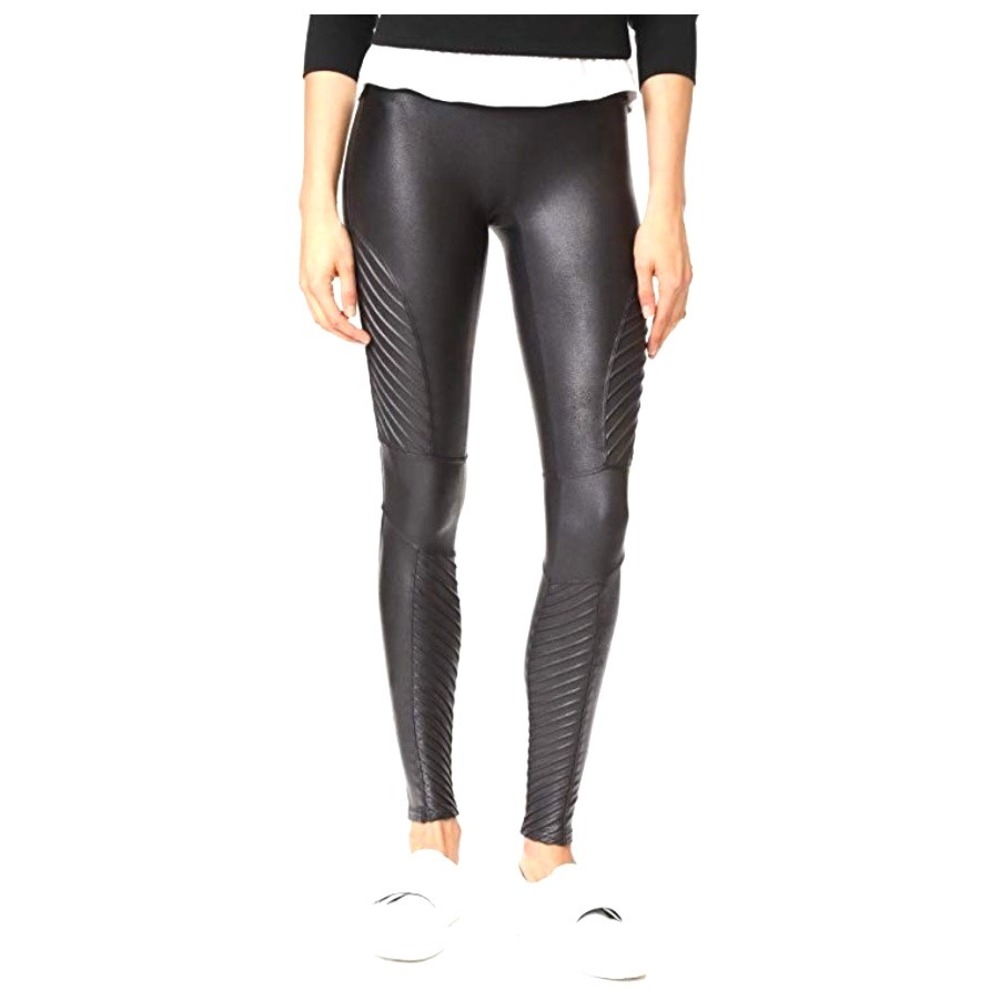 SPANX 20136R Fashionâ Women Slim Moto leather Leggings Stretchy Skinny Pants XL